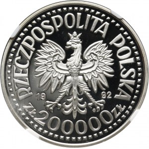 III RP, 200000 złotych 1992, Warszawa, Władysław III Warneńczyk (popiersie)