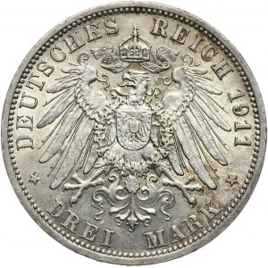 Germany, Anhalt, Friedrich II, 3 Mark 1911 A, Berlin