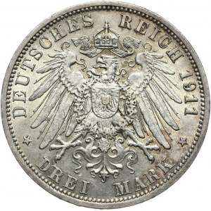 Niemcy, Anhalt, Fryderyk II, 3 marki 1911 A, Berlin