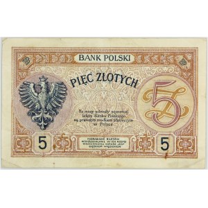 II RP, 5 złotych 28.02.1919, seria 55.A.