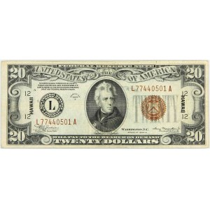 Stany Zjednoczone Ameryki, Hawaje, 20 dolarów 1934, Hawaii, seria L