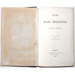 Mickiewicz A., PISMA t.1, Paris 1861, Gesamtausgabe [Porträt, Einband].