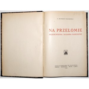 Teodorowicz F., NA PRZEŁOMIE przemówienia i kazania narodowe, 1923 [Wyszyński ex libris].