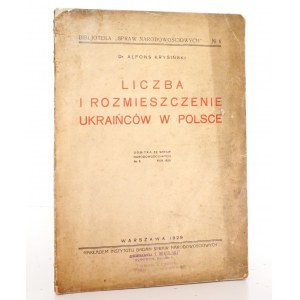 Krysiński A., LUMBER UND VERTEILUNG DER UKRAINIANS IN POLEN, 1929