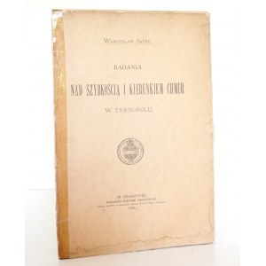 Satke W., FORSCHUNGEN ÜBER DIE GESCHWINDIGKEIT UND RICHTUNG VON KURMEN in TARNOPOL, 1895