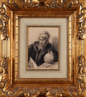 Michał Elwiro ANDRIOLLI (1836 - 1893), Portret Johna Dee (Mag i Astrolog), 1888
