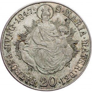 Austria-Hungary, 20 Kreuzer 1847, B, Kremnitz