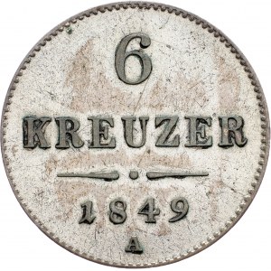 Austria-Hungary, 6 Kreuzer 1849, A, Vienna