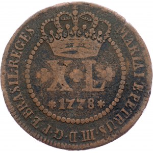 Brazil, 40 Reis 1778