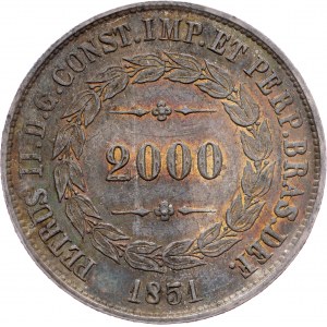 Brazil, 2000 Reis 1851