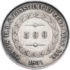 Brazil, 500 Reis 1851