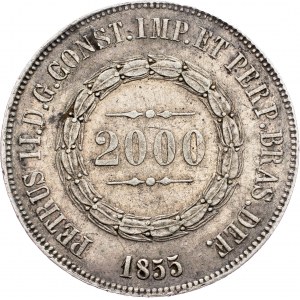 Brazil, 2000 Reis 1855
