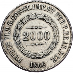 Brazil, 2000 Reis 1866