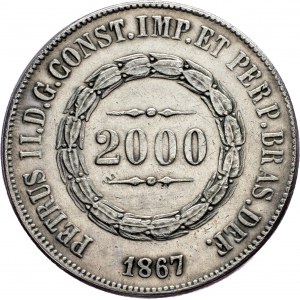 Brazil, 2000 Reis 1867