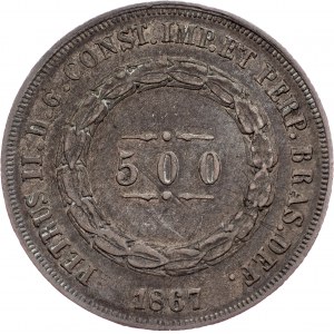 Brazil, 500 Reis 1867
