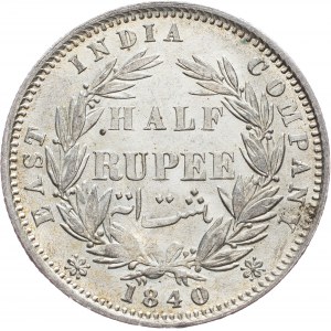 British India, 1/2 Rupee 1840