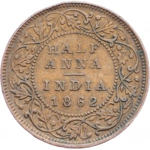 British India, 1/2 Anna 1862