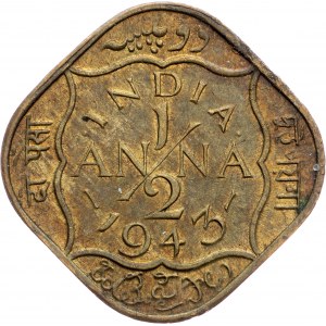 British India, 1/2 Anna 1943