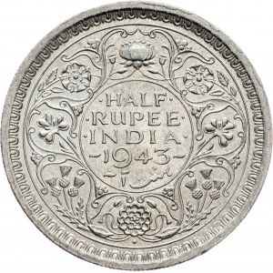 British India, 1/2 Rupee 1943, Bombay