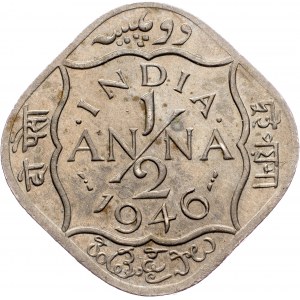 British India, 1/2 Anna 1946, Bombay