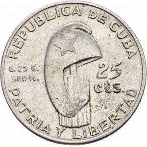 Cuba, 25 Centavos 1953, Philadelphia