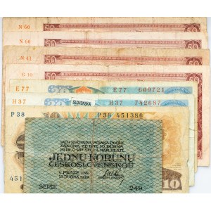 Czechoslovakia, Banknotes, Lot of 8pcs
