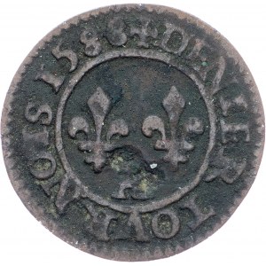 Frankreich, Denier Tournois 1588