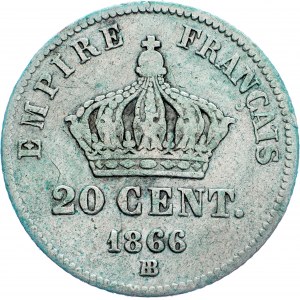 France, 20 Centimes 1866, BB