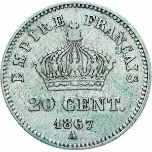 France, 20 Centimes 1867, A