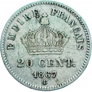 France, 20 Centimes 1867, BB