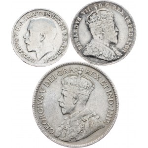 Great Britain, 3 Pence, 20 Cents, 25 Cents 1914, 1904, 1917, London, London, Ottawa