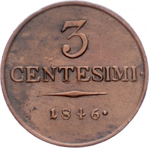 Italy, 3 Centesimi 1846, V
