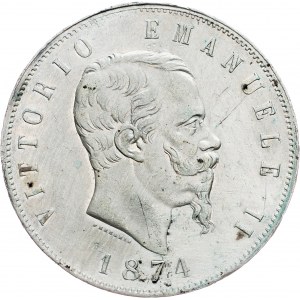 Italy, 5 Lire 1874, Milan