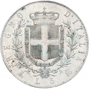 Italy, 5 Lire 1874, Milan