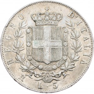 Italy, 5 Lire 1875, Rome