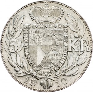 Liechtenstein, 5 Krone 1910, Vienna