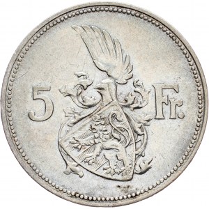 Luxembourg, 5 Francs 1929, Stuttgart