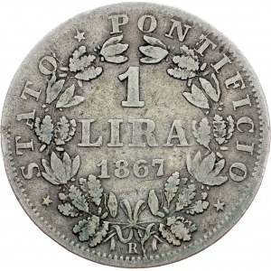 Papal States, 1 Lira 1867, Rome
