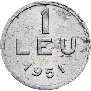 Romania, 1 Leu 1951
