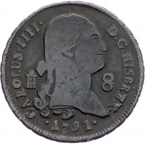 Spain, 8 Maravedis 1791