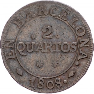 Spain, 2 Quartos 1808, Barcelona