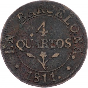 Spain, 4 Quartos 1811, Barcelona