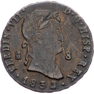 Spain, 8 Maravedis 1832