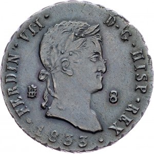 Spain, 8 Maravedis 1833