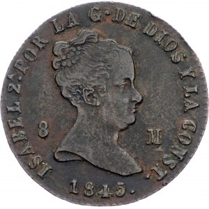 Spain, 8 Maravedis 1845