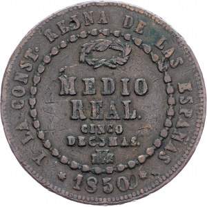 Spain, 1/2 Real 1850, Segovia