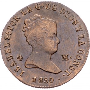 Spain, 4 Maravedis 1850