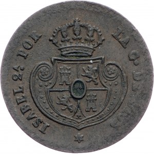 Spain, ½ Decima de Real 1853