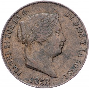 Spain, 25 Centimos de Real 1858