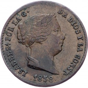 Spain, 5 Centimos de Real 1858